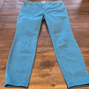 Loft Made and Loved Pink Modern Skinny Jeans teal blue NWOT excellent condition